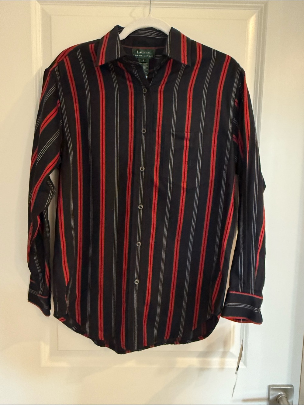 Ralph Lauren Vintage Dark Navy Striped Button Down Shirt-NWT